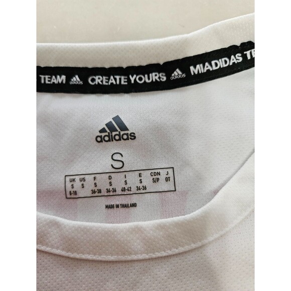 Adidas Unisex White Short Sleeve Crew Neck Soccer Shirt Jersey Size Small - Picture 4 of 9